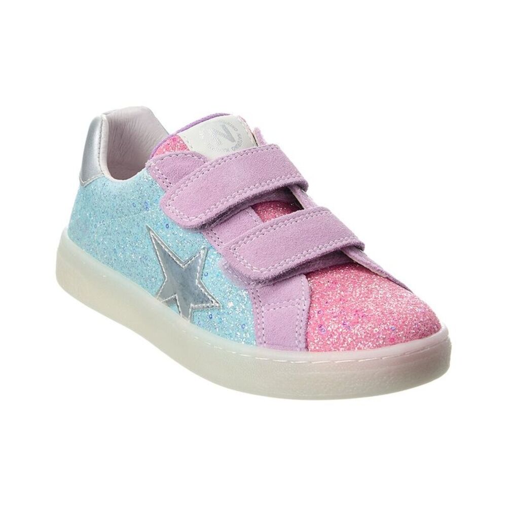 Naturino Pinn Glitter & Suede Sneaker, Pink